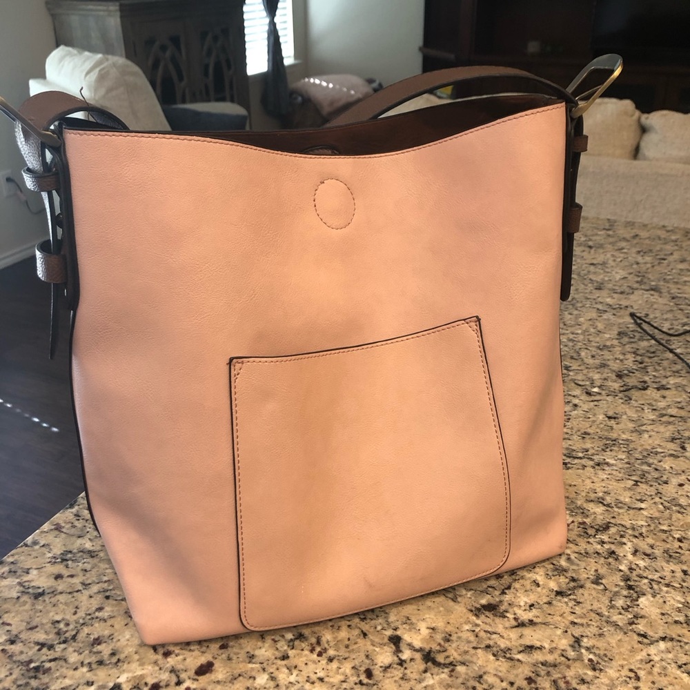 Shoulder Bag, pink and brown